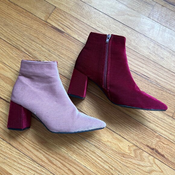 Split Color Bootie Heels - S 6.5 - Picture 3 of 4